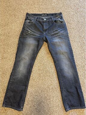 PANTS Black Low Rise Slim Straight Blue Jeans Size 32/30
